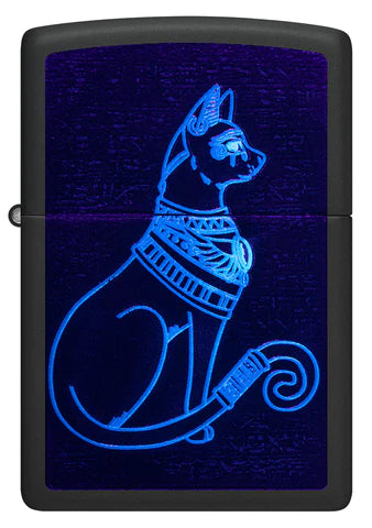 Zippo Katze UV black light