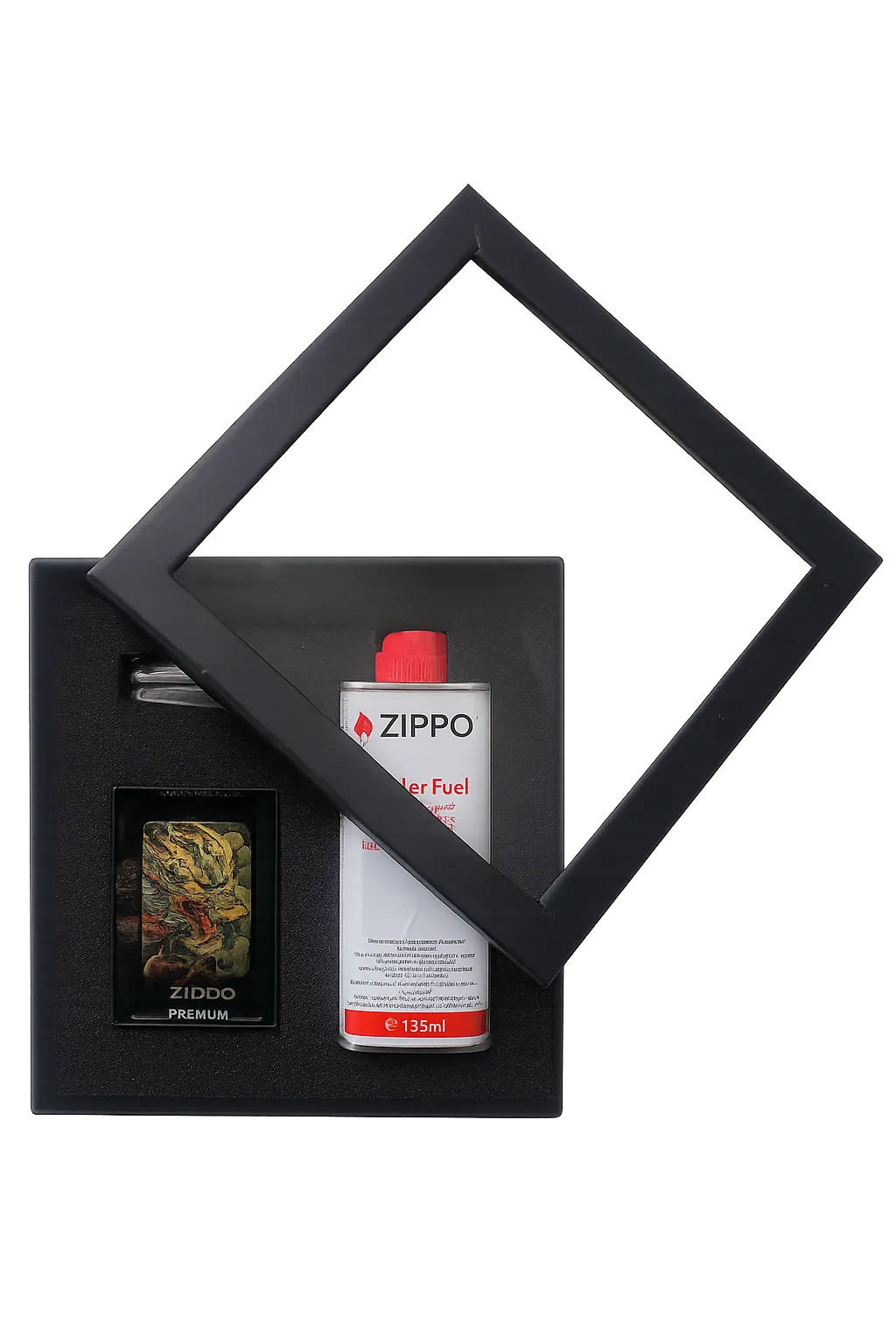 Geschenkset Benzin mit Feuerstein und Deckel