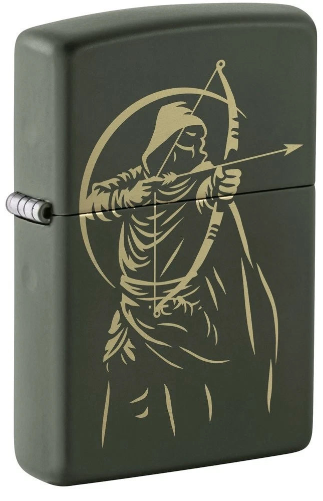 Zippo Feuerzeug Bogenschütze Green Matte geschlossen