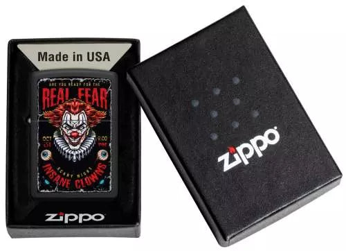 Zippo Clown Horror Black Matte in Geschenkbox
