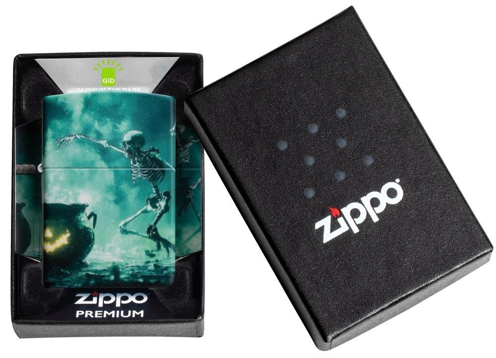 Premium Geschenkbox mit grün leuchtendem Zippo