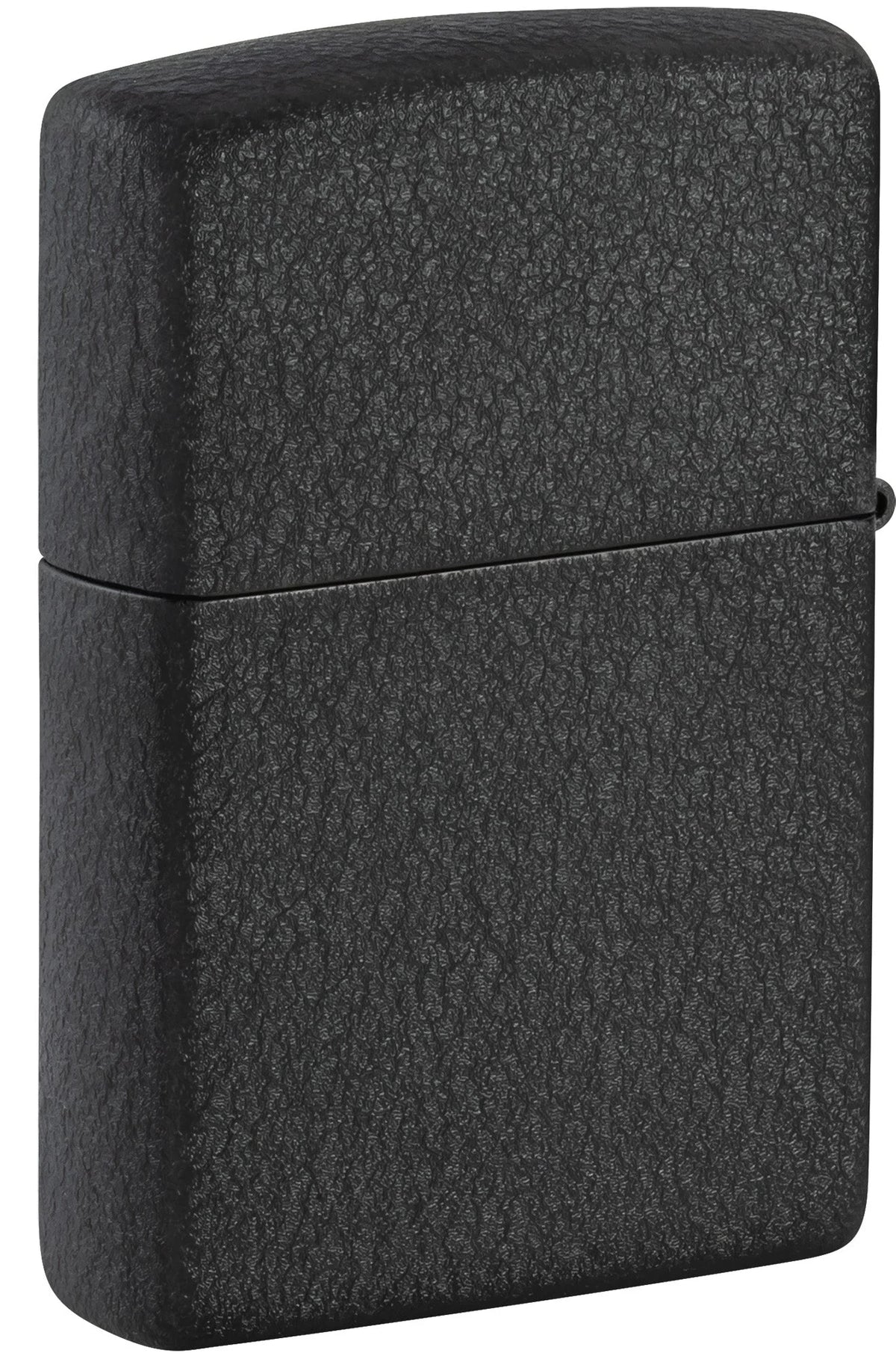Rückseite des Zippo Antikes Logo mit strukturierter schwarzer Black-Crackle-Oberfläche