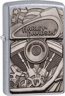 Ein weiteres wunderbares Emblem Zippo Harley-Davidson. Viele Details, ein echter Hingucker. Speziell ist, dass beim Öffnen des Feuerzeuges der Adler voll zur Geltung kommt.