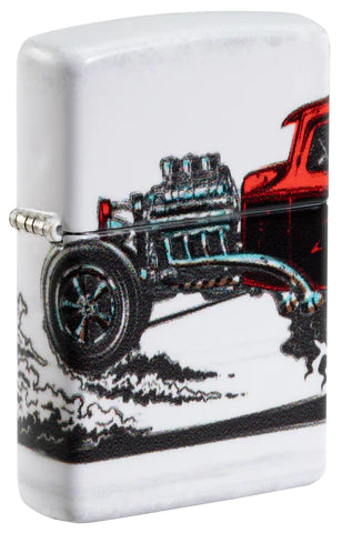 Welche ein tolles Zippo Benzinfeuerzeug mit PS Power. Als Basis dient das White Basic. Veredelt wurde dieses Zippo rundum mit einem 540 ° Matt-Color-Verfahren mit einem PS-starken Super-Car.