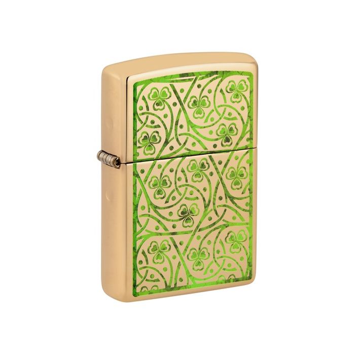 Eine wunderbar gravierte Struktur auf der Basis eines high polished brass Zippo Benzinfeuerzeuges. Dezent und edel produziert.