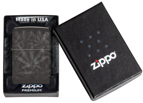 Zippo Cannabis Black