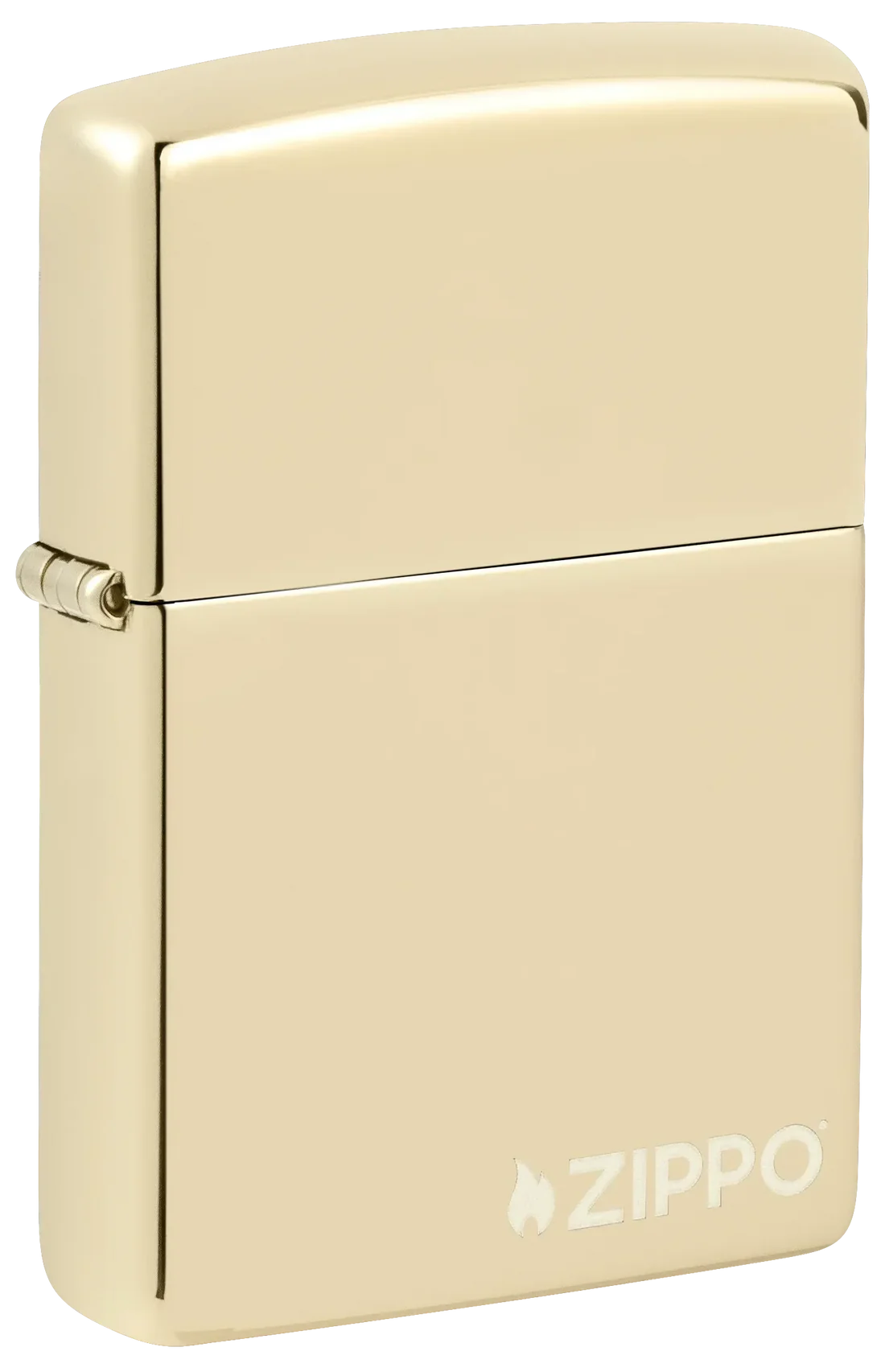 Zippo Benzinfeuerzeug High Polish Champagner mit weißem Logo.