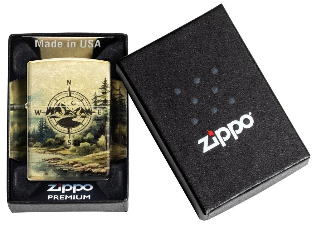 Zippo Feuerzeug Abenteuer-Kompass in Premium-Geschenkbox