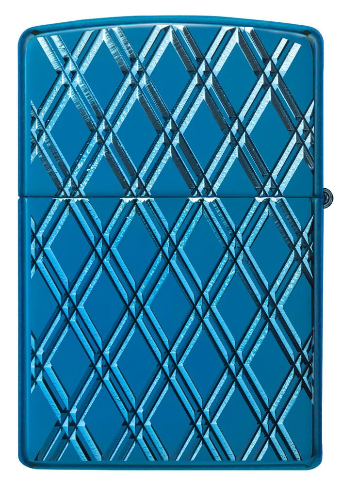 Rückseite tiefengraviertes Zippo, blue.