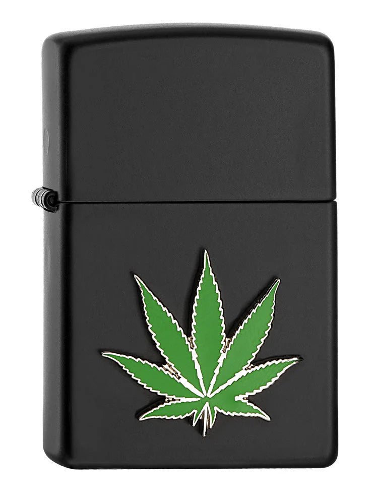 Zippo Cannabis Emblem geschlossen Black Matte