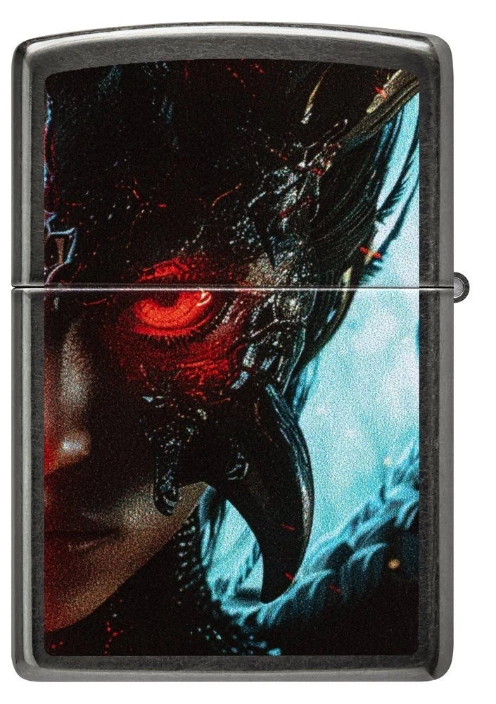 Zippo Feuerzeug mit Teufel-Design und rotem Auge