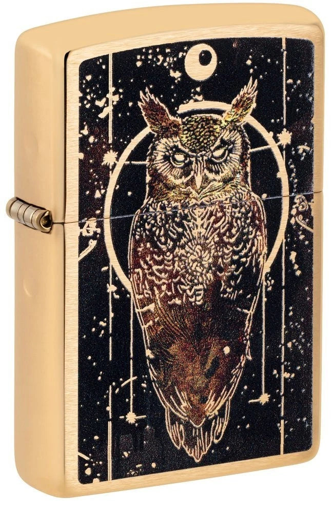 Zippo Feuerzeug Eule in Brushed Brass