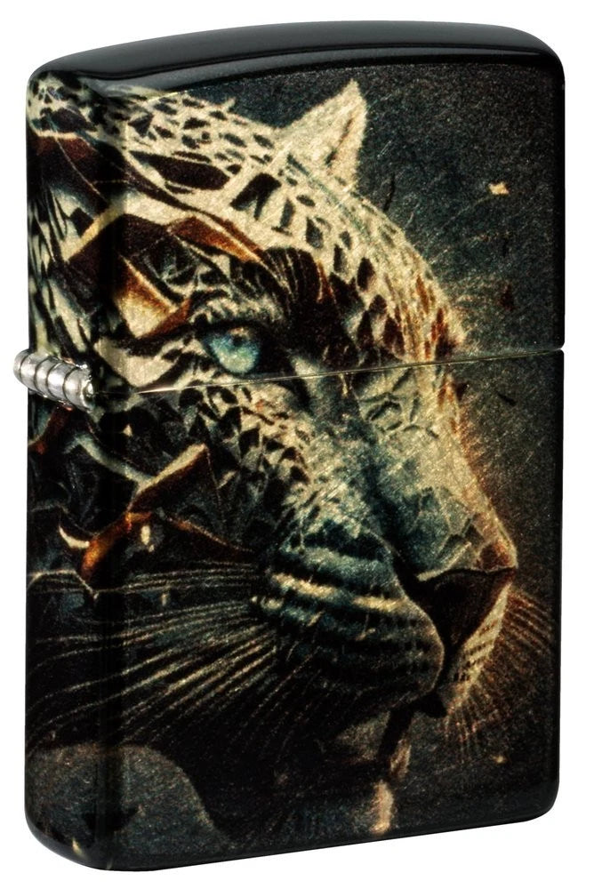 Premium-Zippo mit futuristischem Pantherkopf in 540° Fusion-Design