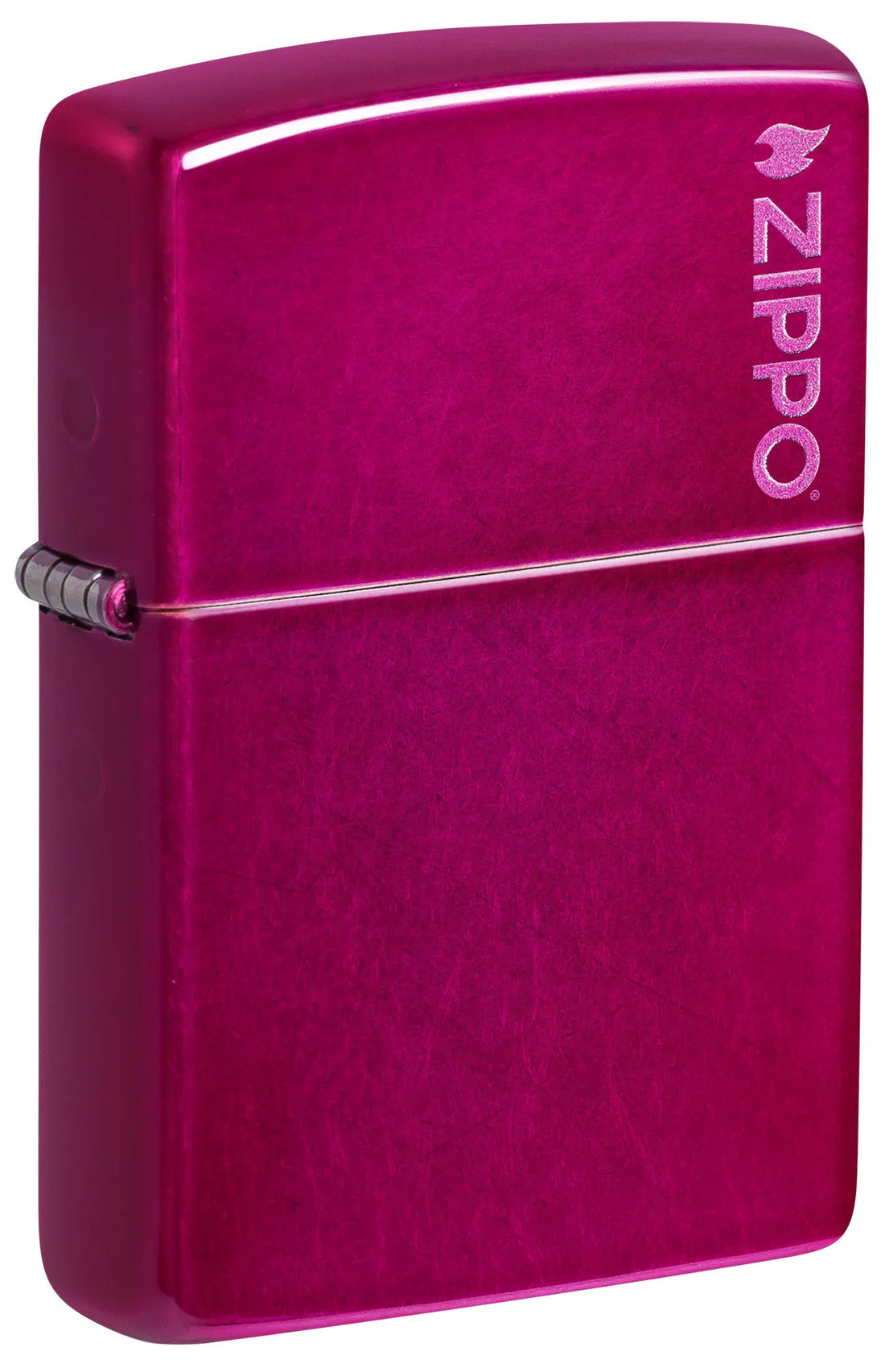Candy-Rasperry Feuerzeug in Himbeer-Pink mit Zippo Logo auf Deckel