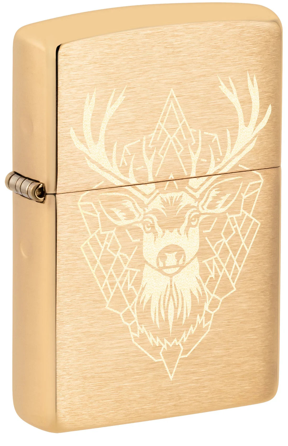 Zippo Feuerzeug Hirsch Brushed Brass geschlossen