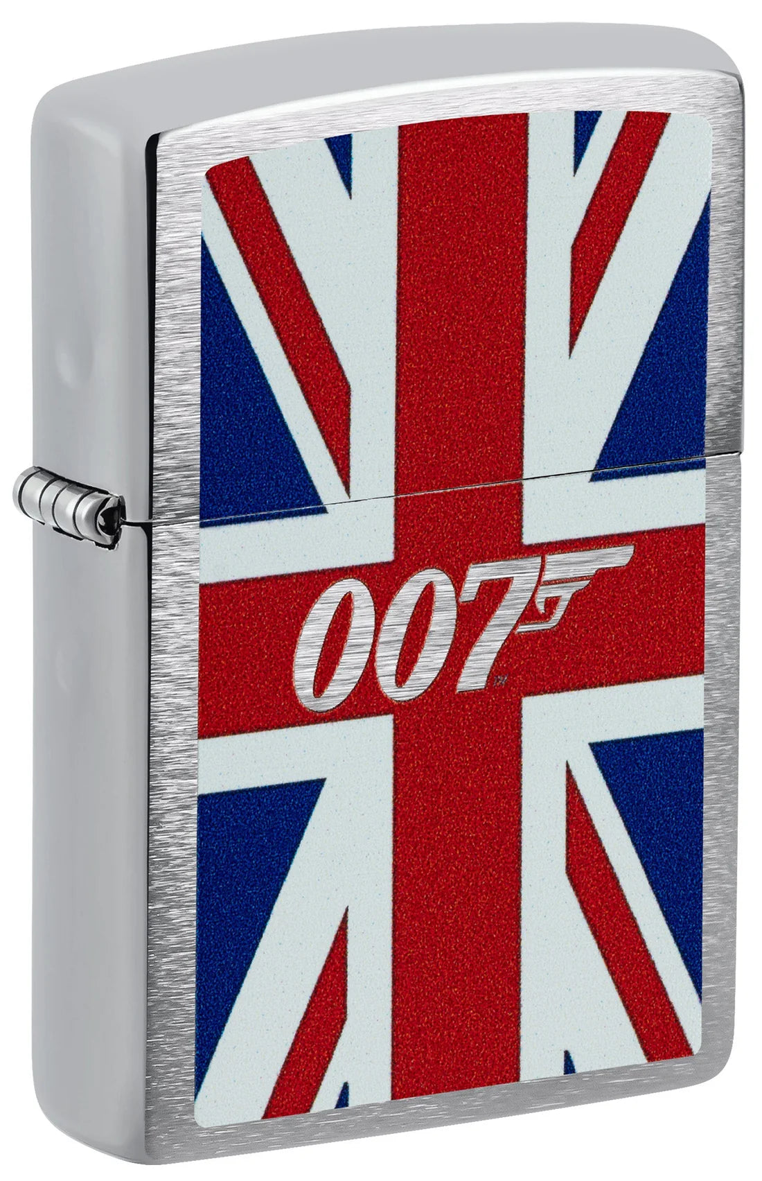 Zippo Feuerzeug mit James Bond Union Jack Design – Vorderseite