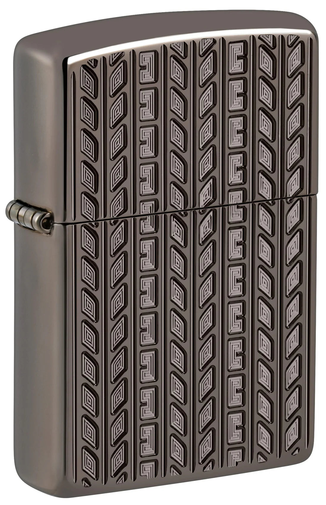 Zippo Feuerzeug mit Reifenprofil-Design in Black Ice Ausführung