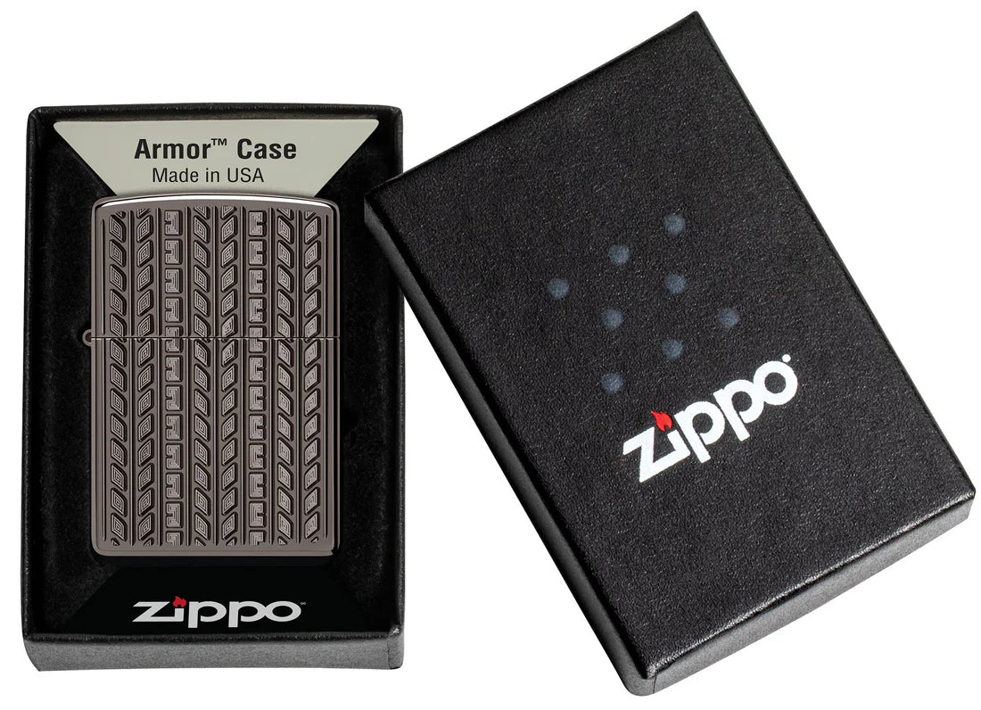 Reifenprofil-Zippo in eleganter Geschenkbox