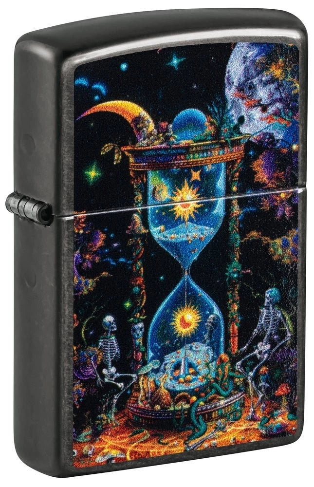 Zippo Feuerzeug mit Kosmische-Sanduhr-Design, geschlossen