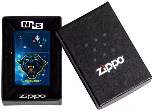 Zippo Feuerzeug in Geschenkverpackung one box, Zippo Box mit Santa Cruz Panther Design sichtbar