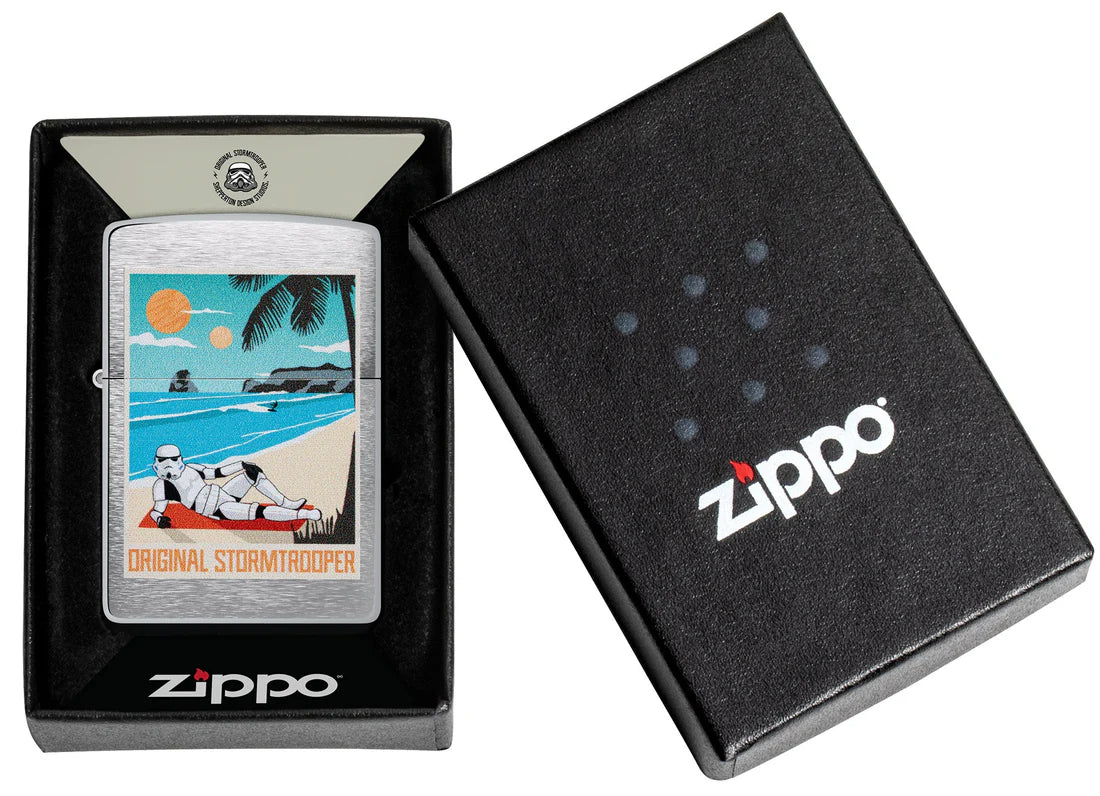 Zippo Feuerzeug mit Stormtrooper Beach Motiv in Geschenkverpackung one box