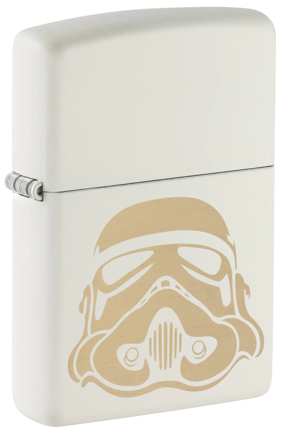 Zippo Feuerzeug in White Matte mit graviertem Stormtrooper Helm