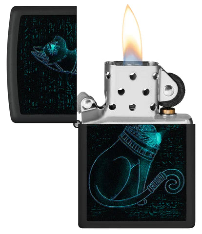 Zippo Katze UV black light