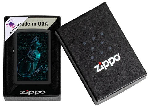 Zippo Katze UV black light