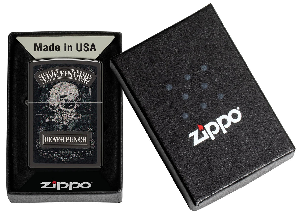 Zippo Five Finger Death Punch in schwarzer Geschenkverpackung One Box