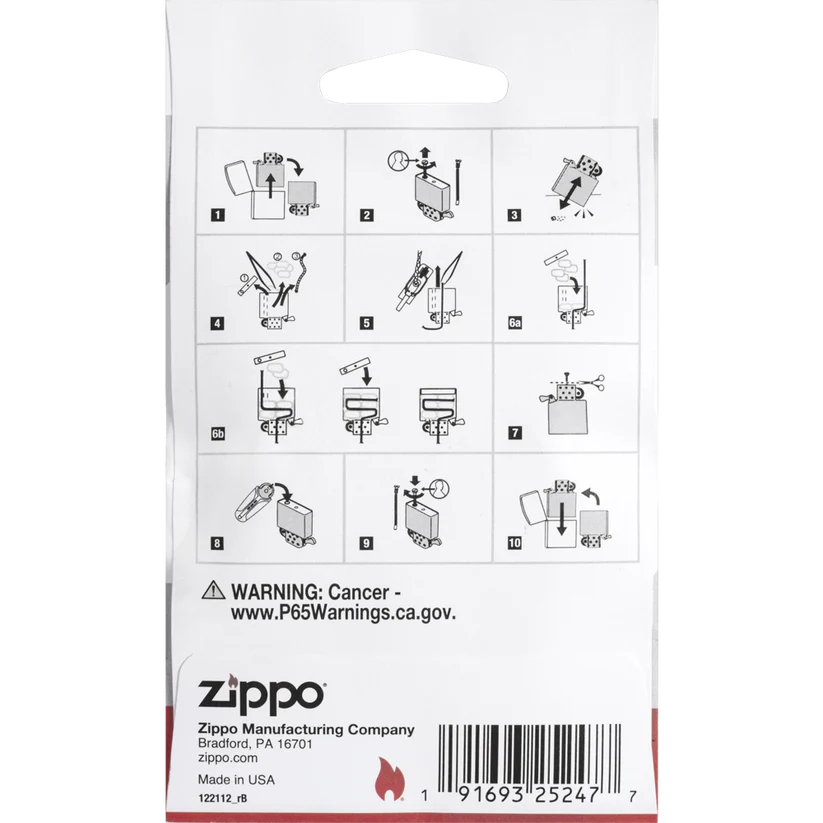 Zippo Watte und Filz Bedienungsanleitung