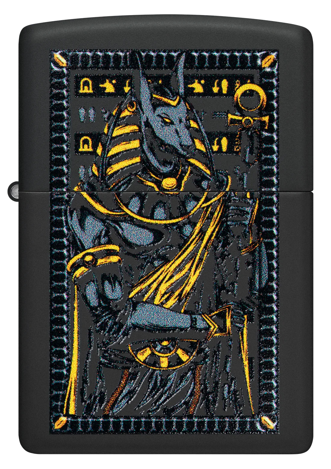 Zippo Anubis Guardian – Mystisches Ägypten-Design auf Black Matte
Exklusives Zippo Sturmfeuerzeug mit Anubis-Motiv in glänzendem Color Image auf tiefschwarzem Black Matte-Finish. Ein Symbol für Macht und Ewigkeit.