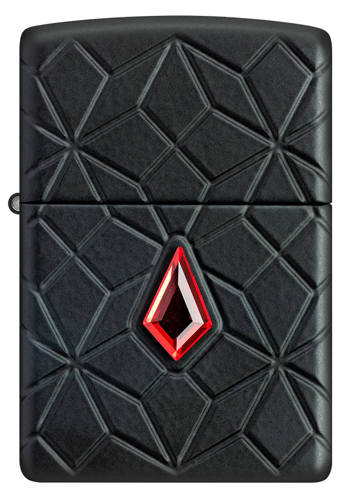 Zippo Red Diamond Benzinfeuerzeug – Frontansicht
Edles Zippo Armor® Heavy Wall Sturmfeuerzeug in Black Matte mit MultiCut-Gravur und rotem Cristall Attaché. Luxus-Design für Sammler.