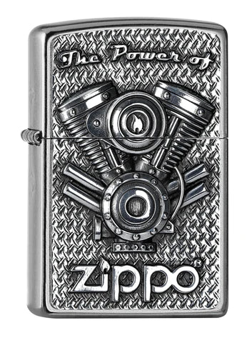 So hast Du die Power Deines Motors immer dabei. Ein spannendes Zippo Street Chrome Feuerzeug.