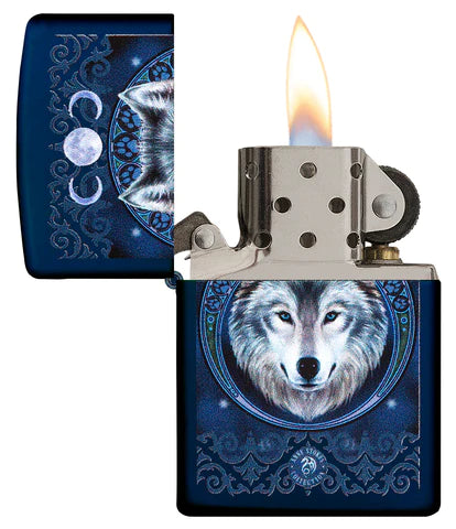 Zippo Anne Stokes Blue Wolf