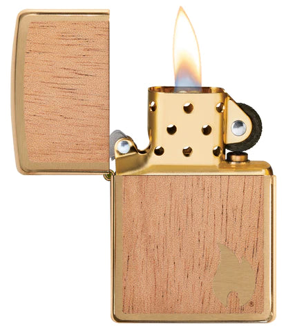 Zippo Holzdekor Brushed Brass