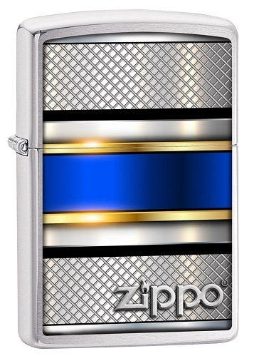 Ein schönes Color Image auf einem Chrome Brushed Zippo Benzinfeuerzeug. Farblich toll abgestimmt, mit einem blauen, in Gold gefassten, Rahmen.