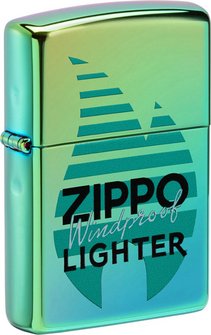 High Polished Teal Zippo Benzinfeuerzeug, welch eine schöne Kombination. Auf dieser Grundlage lässt sich doch das Zippo Lighter Logo wunderbar Präsentieren.