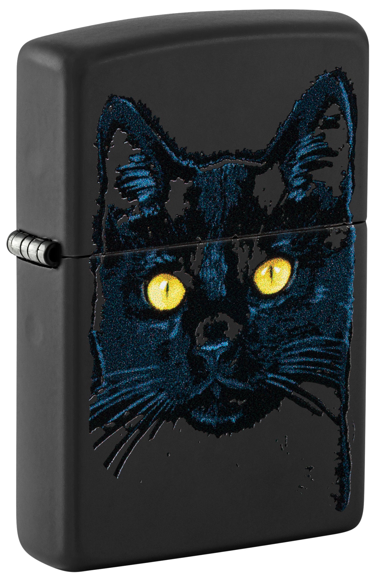 Auf diesem tollen Zippo Katze leuchten die Augen in wunderbarem gelben Farbton.