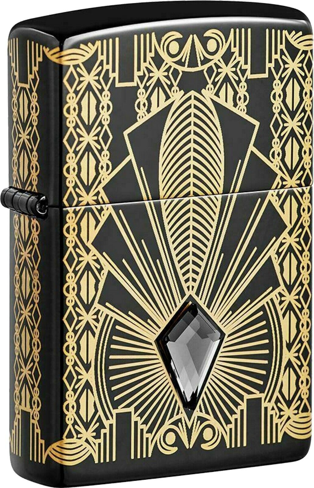 Ein unglaubliches Zippo Feuerzeug zum 100-jährigen ArtDeco Jubiläum. Ein seltenes Black High Polished mit einer wunderschönen Laser Verarbeitung.